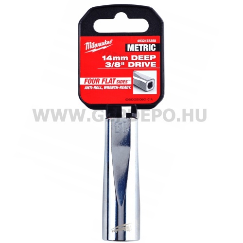 Milwaukee 3/8" Dugókulcsbetét hosszú, 14 mm