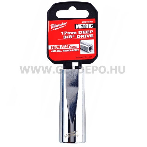Milwaukee 3/8" Dugókulcsbetét hosszú, 17 mm