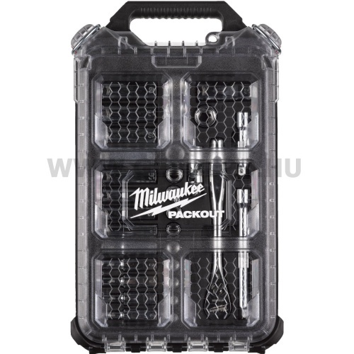 Milwaukee "3/8˝ racsnis dugókulcs készlet metrikus (32 részes) PACKOUT™ keskeny rendszerezőben