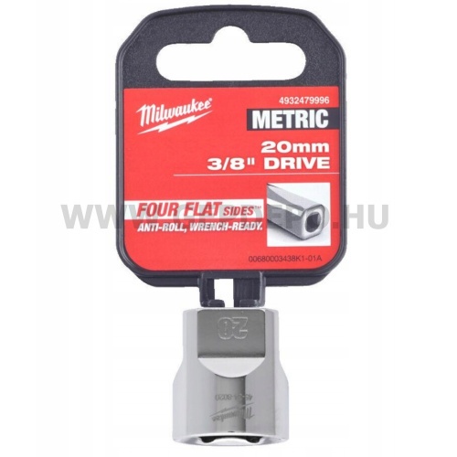 Milwaukee 3/8" Dugókulcsbetét rövid, 20 mm
