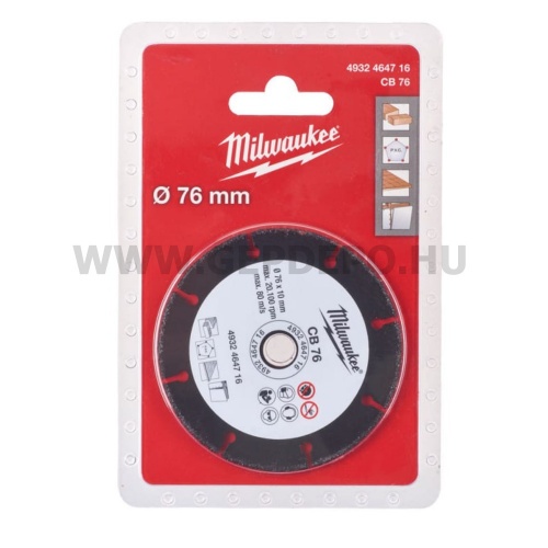 Milwaukee Karbid vágótárcsa 76 mm (M12 FCOT)