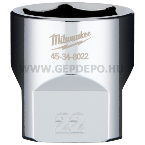 Milwaukee 3/8" Dugókulcsbetét rövid, 22 mm