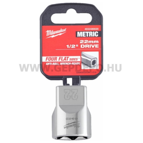 Milwaukee 1/2" Dugókulcsbetét rövid, 22 mm