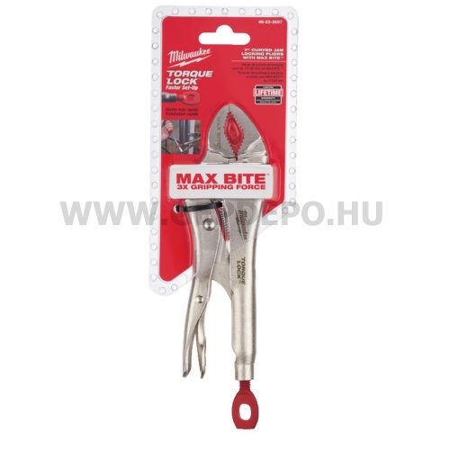 Milwaukee Torque Lock ívelt, MAXBITE pofájú, állítható önzáró fogó 7" - 178 mm