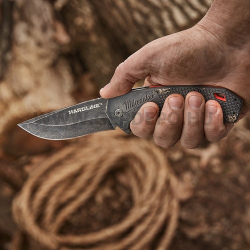 Milwaukee Összecsukható kés sima élű 89 mm, D2 acél, fekete