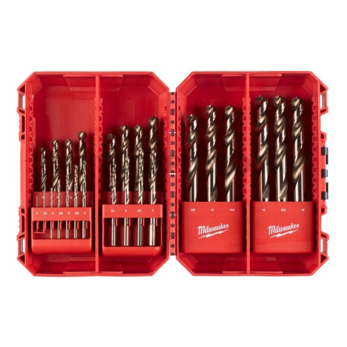 Milwaukee RED COBALT HSS-G CO fémfúrószár készlet - 25 részes