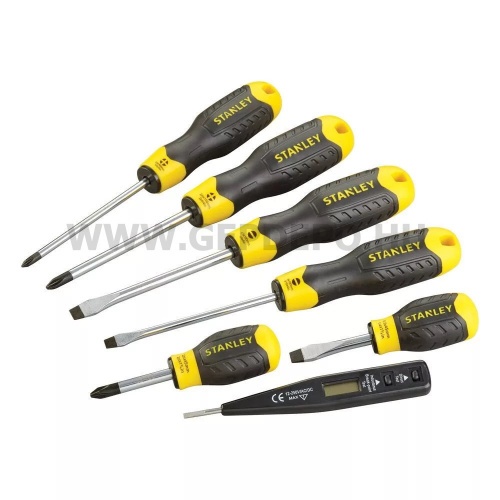 Stanley CushionGrip csavarhúzó készlet fáziskeresővel - 6 részes