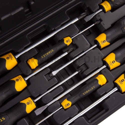 Stanley CushionGrip csavarhúzó készlet - 10 részes (SL, PZ), ládában