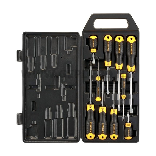 Stanley CushionGrip csavarhúzó készlet - 10 részes (SL, PZ), ládában