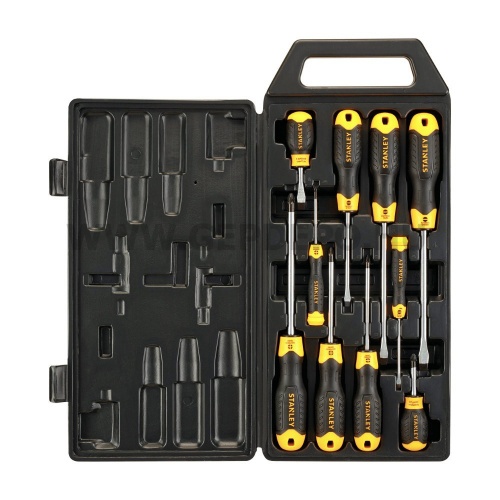 Stanley CushionGrip csavarhúzó készlet - 10 részes (SL, PH), ládában