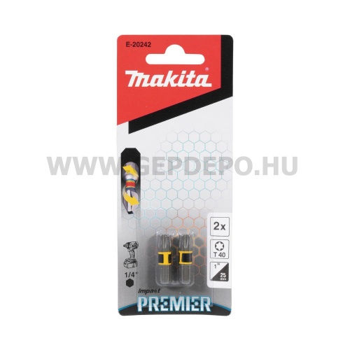 Makita impact PREMIER torziós csavarbehajtó bit T40 25mm 2db