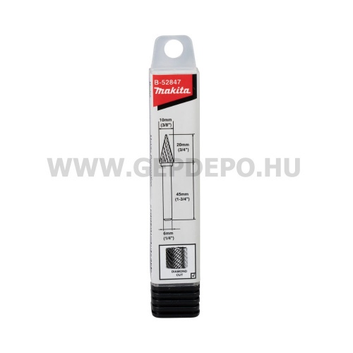 Makita keményfém kúpos hegyes turbómaró gyémánt fogazás - 10 x 20 x 6 mm