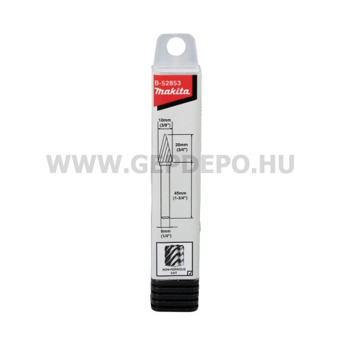 Makita keményfém kúpos hegyes turbómaró színesfém fogazás - 10 x 20 x 6 mm