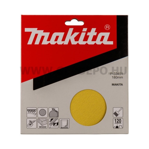 Makita tépőzáras csiszolópapír - 180 mm - K120 - 10 db