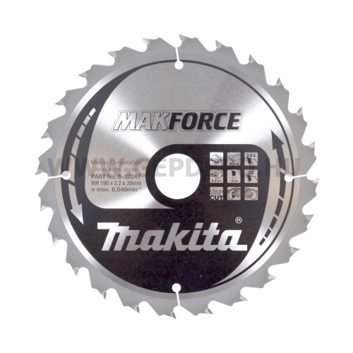 Makita Makforce körfűrészlap 190mm f:30 Z24