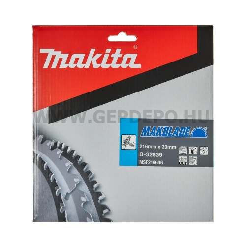 Makita MakBlade körfűrészlap 216mm f:30 Z60