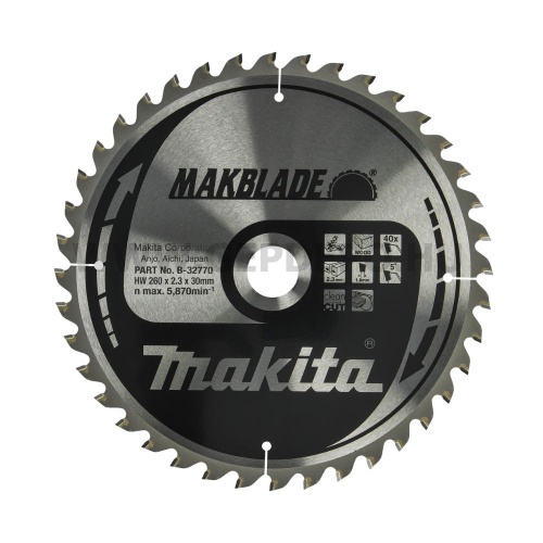 Makita Makblade körfűrészlap 260mm f:30 Z40
