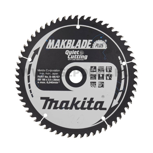 Makita Makblade Plus körfűrészlap 190mm f:20 Z60
