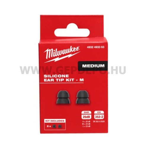 Milwaukee szilikon füldugó cserekészlet, M méret - 5 pár