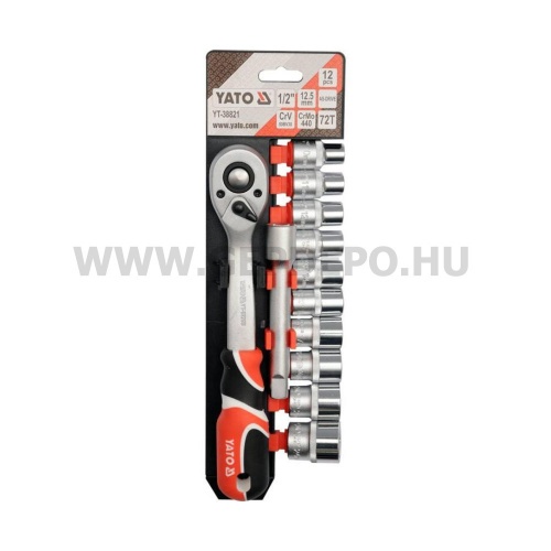 Yato dugókulcs készlet hajtókarral 1/2" - 12 részes (M10-M24)
