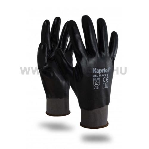 Kapriol All Black nitril védőkesztyű - XL/10