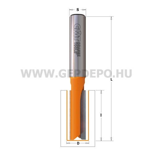 CMT keményfém kétélű horonymaró, hosszú - D: 12 mm, L: 108 mm, S: 12 mm