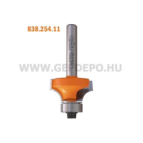 CMT szimplavállas rádiuszmaró csapággyal R: 16 mm, D: 44,5 mm, L: 63,5 mm, S: 8 mm