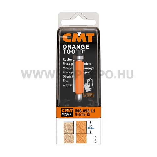 CMT másoló maró csapággyal D: 12,7 mm, L: 71 mm, S: 8 mm