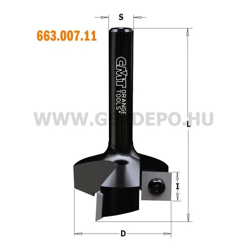 CMT cserélhető pengés felsőmaró Z3 D: 60 mm, L: 80 mm, S: 12 mm