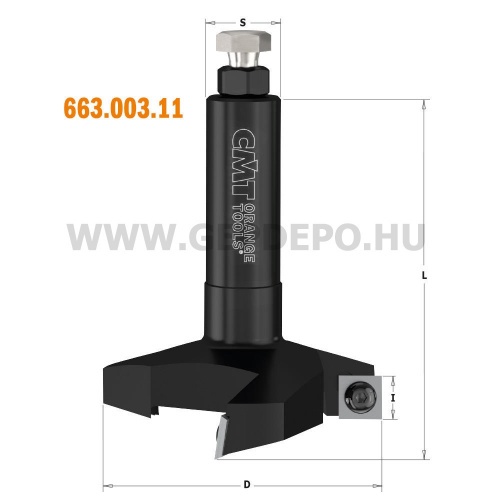 CMT cserélhető pengés felsőmaró Z3 D: 60 mm, L: 80 mm, S: 12 mm
