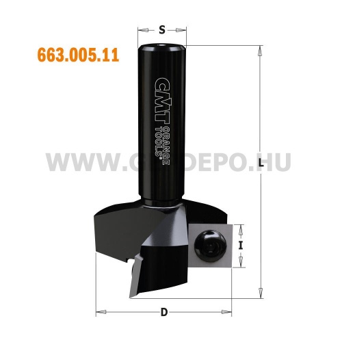 CMT cserélhető pengés felsőmaró Z3 D: 38 mm, L: 60 mm, S: 12 mm