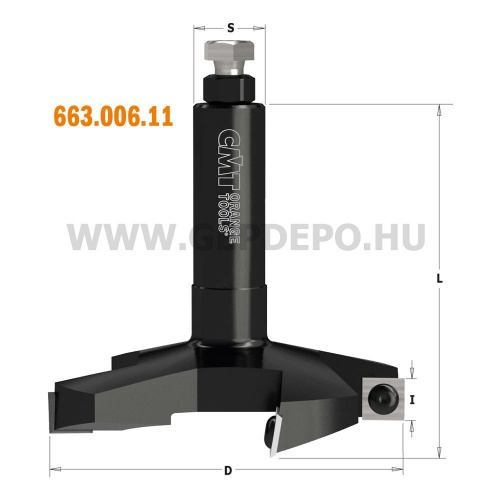 CMT cserélhető pengés felsőmaró Z3 D: 38 mm, L: 60 mm, S: 12 mm
