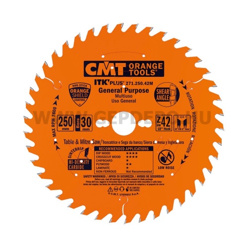 CMT ITK Plus hossz- és keresztvágó körfűrészlap 190mm f:30 Z24