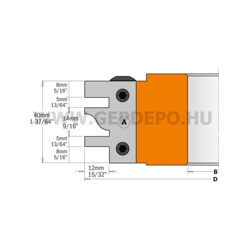 CMT kontraprofilos bútorajtó gyártó szerszám 120x30 mm