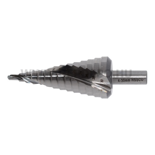 Abraboro HSS-Co köszörült lépcsős fúró 4,0-30,0 x 2,0 mm