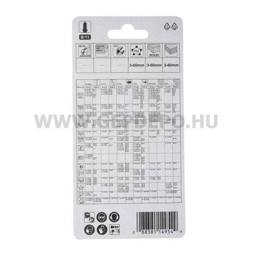 Makita HCS B-11 szúrófűrészlap FA, befejező, TPI:9, 105 mm - 5 db (T101B)