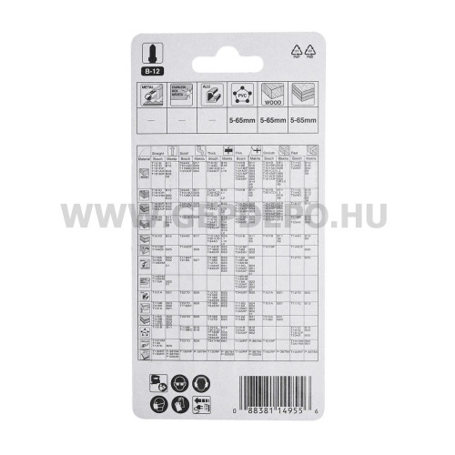 Makita HCS B-12 szúrófűrészlap FA, befejező, TPI:6, 105 mm - 5 db (T101D)