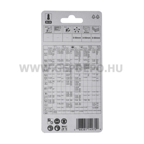 Makita HCS B-19 szúrófűrészlap FURNÉR, befejező, TPI:12, 90 mm - 5 db (T101BR)