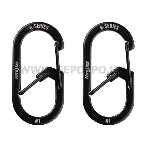 Nite Ize G-Series dupla kamrás karabiner #1, fekete - 2 db