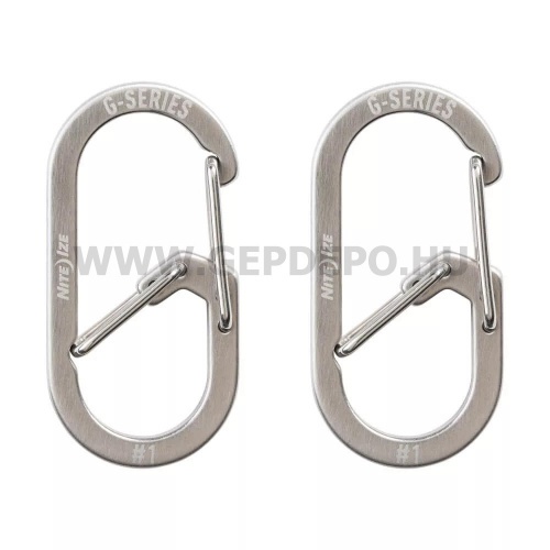 Nite Ize G-Series dupla kamrás karabiner #1, acél - 2 db