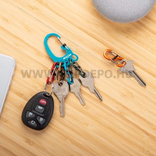 Nite Ize Bigfoot Locker Keyrack kulcstartó karabiner, alumínium/színes