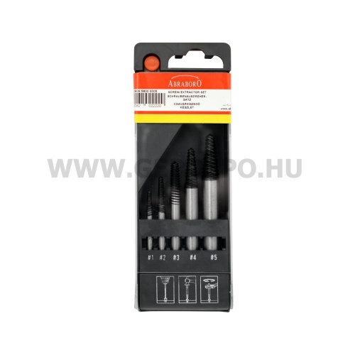 Abraboro csavarkiszedő készlet - 5 részes