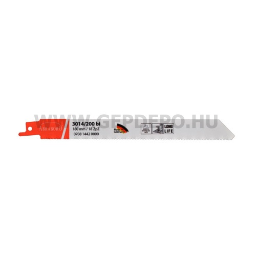 Abraboro 1/2" BiM orrfűrészlap FÉM, INOX, TPI:18, 180 mm - 5 db