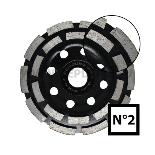 Abraboro gyémántszemcsés betoncsiszoló No.2 f:22,23, 125 mm