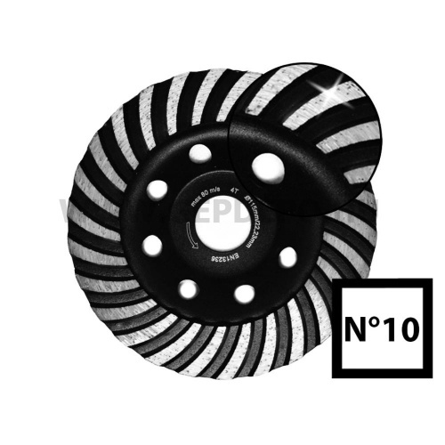 Abraboro gyémántszemcsés betoncsiszoló No.10 f:22,23, 125 mm
