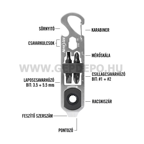 Nite Ize DoohicKey Ratchet racsnis kulcstartós miniszerszám