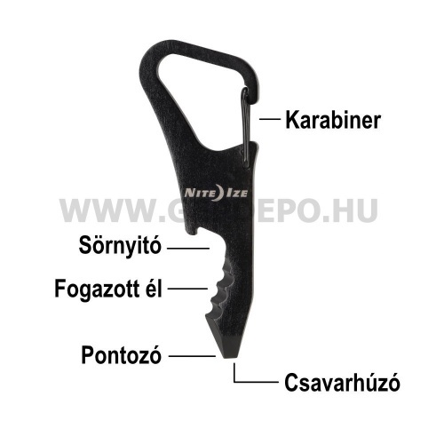 Nite Ize DoohicKey ClipKey kulcstartó szerszám, fekete