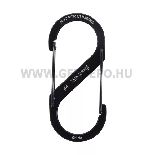 Nite Ize S-Biner acél dupla karabiner, #4, fekete