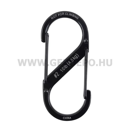 Nite Ize S-Biner acél dupla karabiner, #2, fekete