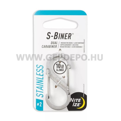 Nite Ize S-Biner acél dupla karabiner, #2, acél